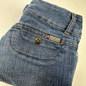 Bubble Gum Blue Jean Bermuda Shorts by Flavour Sz 1/2 Stretch Denim Q1